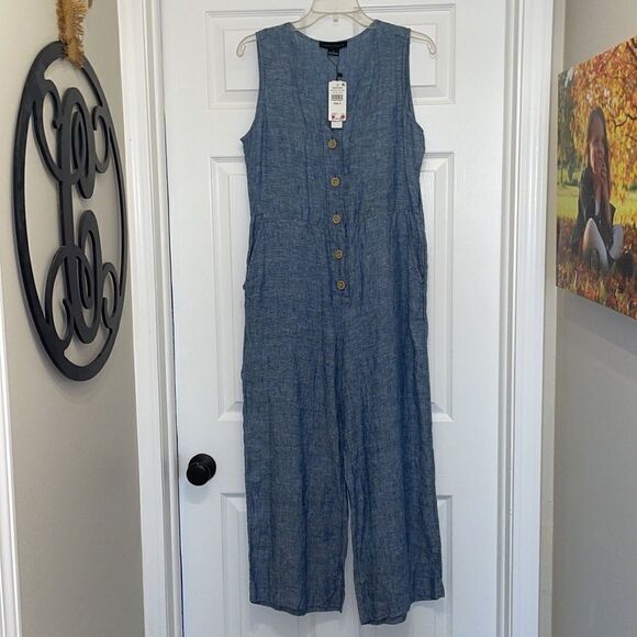 Sanctuary The Collector 100% Linen Jumpsuit in Dove Wash, NWT - Picture 1 of 8